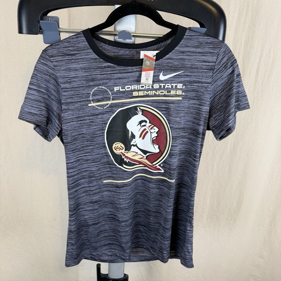 Nike Tops - Nike Dri-Fit Florida State Seminoles Women's Gray Tee Sz Small NWT Short Sleeve